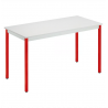 Ensemble de 8 tables modulaire trapèze et rectangle gris et rouge 16 places