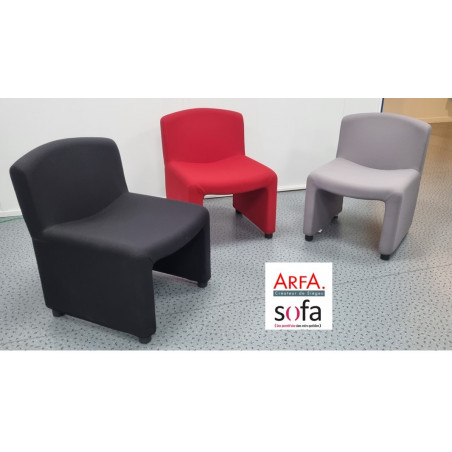 Chauffeuses Surf Design SOFA-ARFA tissus Rouge Noire ou Grise chaise fauteuil occasion acceuil bureau pas cher
