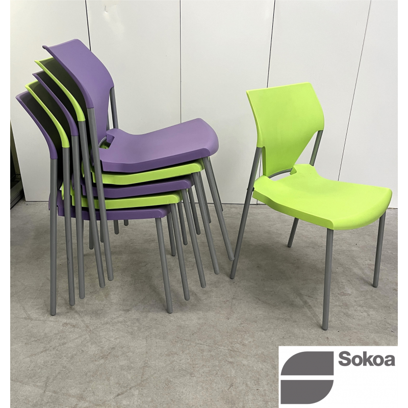 Lot de 6 Chaises cafétéria-visiteurs Ioko