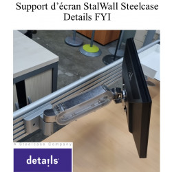 Support d'écran occasion Steelcase Vesa pour SlatWall + SlatRail (Cloison rail Partito) dispo bordeaux