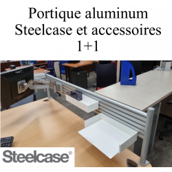 Support Cloisonnette rail Partito  Aluminium Steelcase  type Slatrail  SlatWall  occasion pas cher