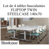 Tables 140 basculantes FLIPTOP TWIN STEELCASE Blanche occasion seconde main pas cher