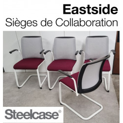 Fauteuils visiteur Steelcase Eastside empilables  siège accoudoirs occasion pas cher seconde main