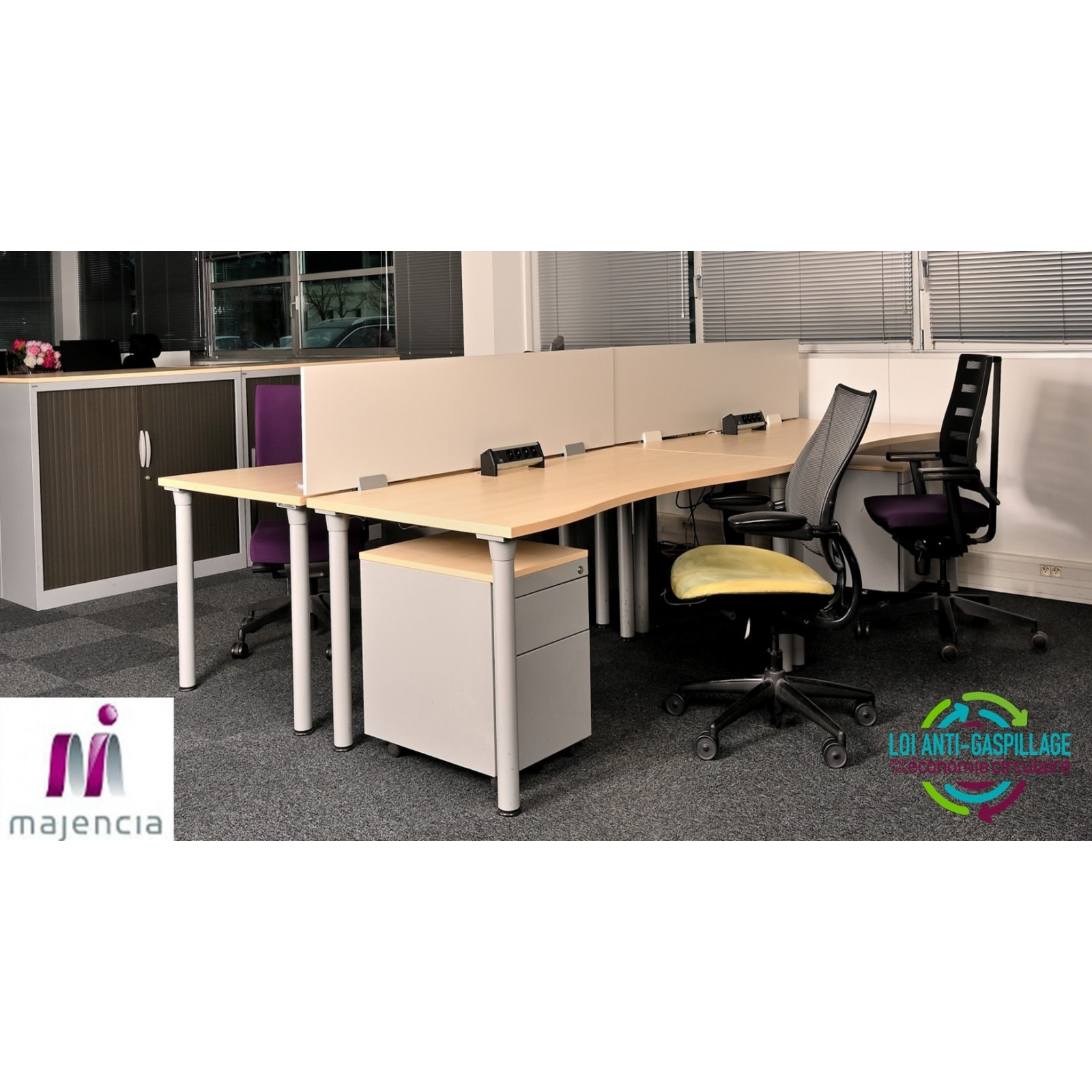 Lot de bureaux occasion pas cher Majencia Bachman professionnel openspace flexoffice agec