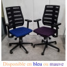 Fauteuil d'occasion professionnel lilas ou bleu ergonomique pas cher travail économie circulaire réemploie Bordeaux Gironde