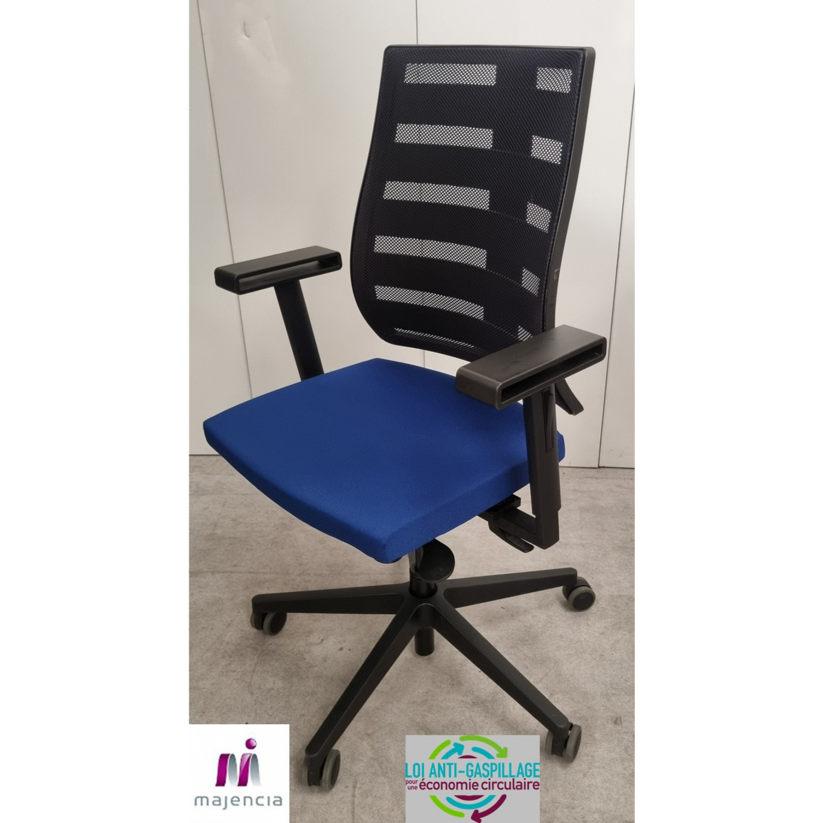 Fauteuil d'occasion professionnel lilas ergonomique pas cher travail économie circulaire réemploie Bordeaux Gironde