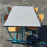 Table de réfectoire Chaise empilable de cafétéria avec appui sur table occasion pas chère réemploie agec