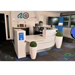 Banque d'accueil avec comptoir de réception eligible agec réemploie prestige