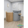 Comptoir d’accueil compact polyvalent gris et bois