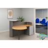 Comptoir d’accueil compact polyvalent gris et bois