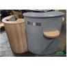 Comptoir d’accueil compact polyvalent gris et bois