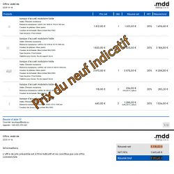 Banque d'accueil laquée blanche MMD éclairage led intégré
