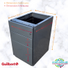 Caisson 3  tiroirs de rangement métallique anthracite Guilbert multi usage  occasion pas cher agec