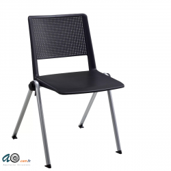 Chaise LINE neuve empilable noire pour salle de réunion