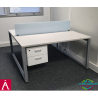 Bureau double Bench 1+1 — Actiu Vital Plus— 140×160  Occasion réemploie Loi Agec