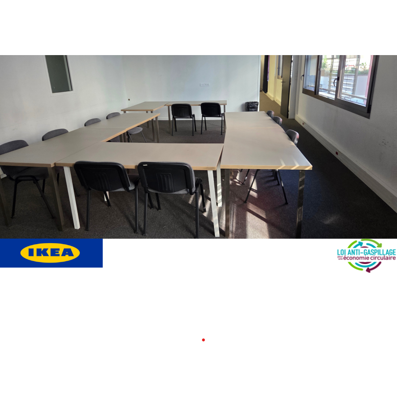 Lot de 30 table 150x75  Ikéa pas chere en promo d' occasion issue du  réemploi loi Agec